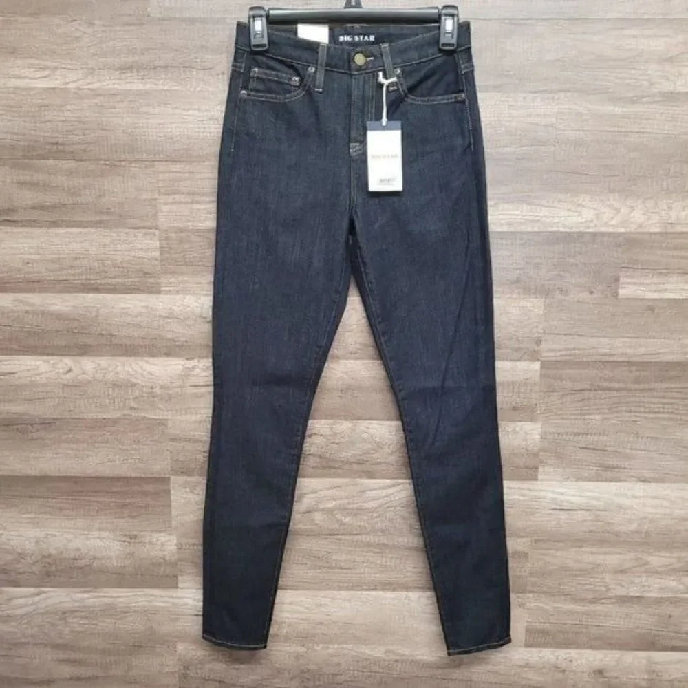NEW Big Star Ella High Rise Skinny Jeans‎ Blue Dark Wash Womens Stretch Size 26